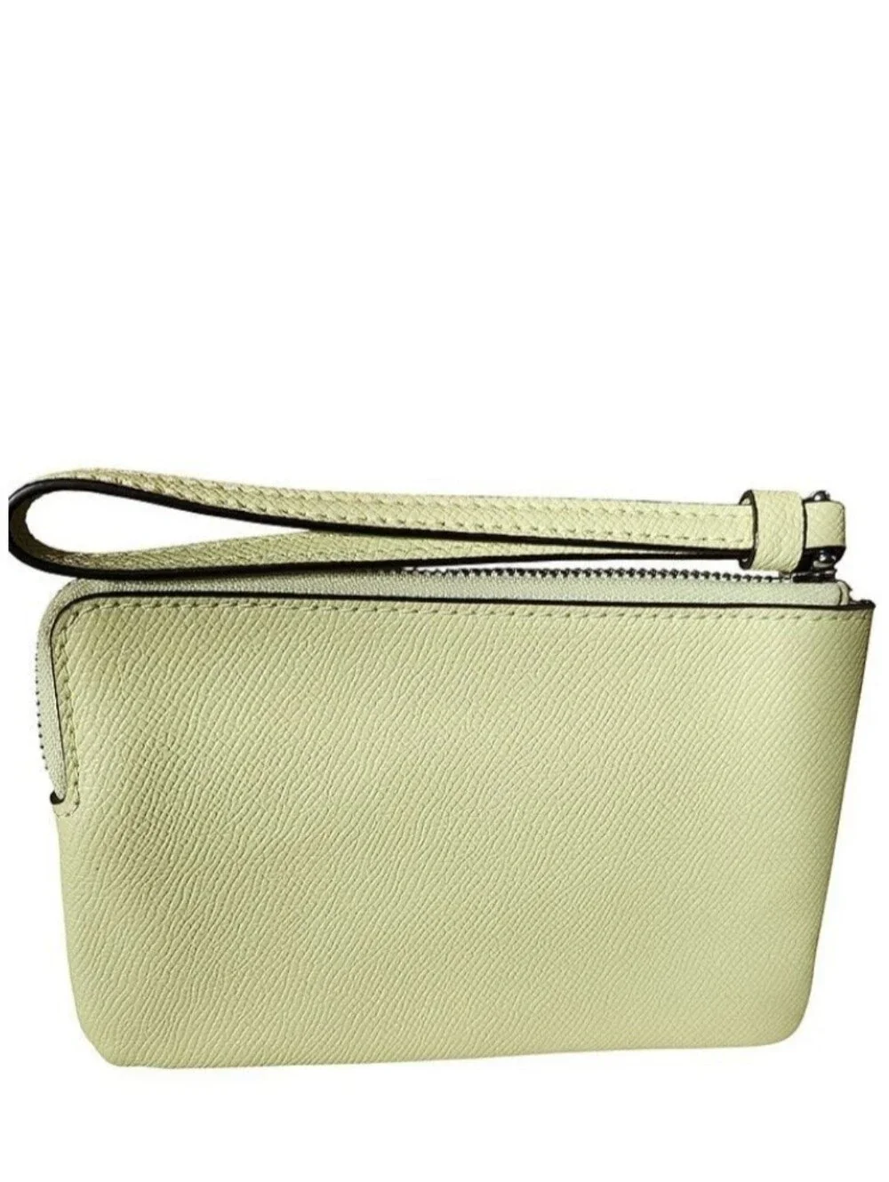 Coach Small Light Green Corner Zip Wristlet